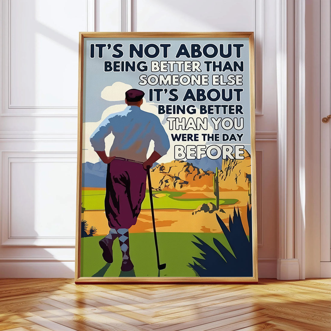 Being Better Than You Were The Day Before Canvas, Golf Wall Art, Gifts For Golf Lovers