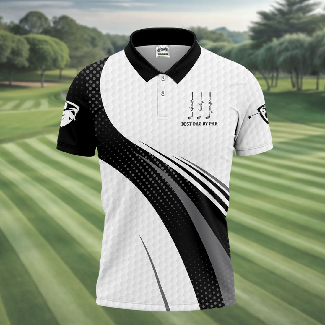 Best Dad By Par Dimple Pattern Father's Day Golf Shirt, Polo Shirts For Men, Gift For Golf Dad