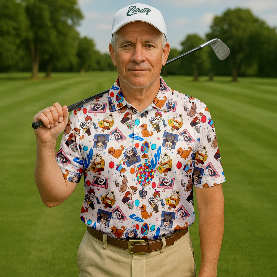 Up Movie Men's Golf Polo Shirt, Golfing Apparel, Mens Golf Gift