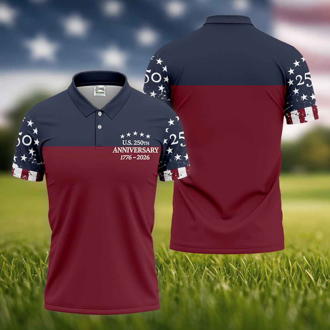 US 250th Anniversary 1776-2026 Patriotic Golf Shirt, Golf Tops For Men, Polo Shirts For Men