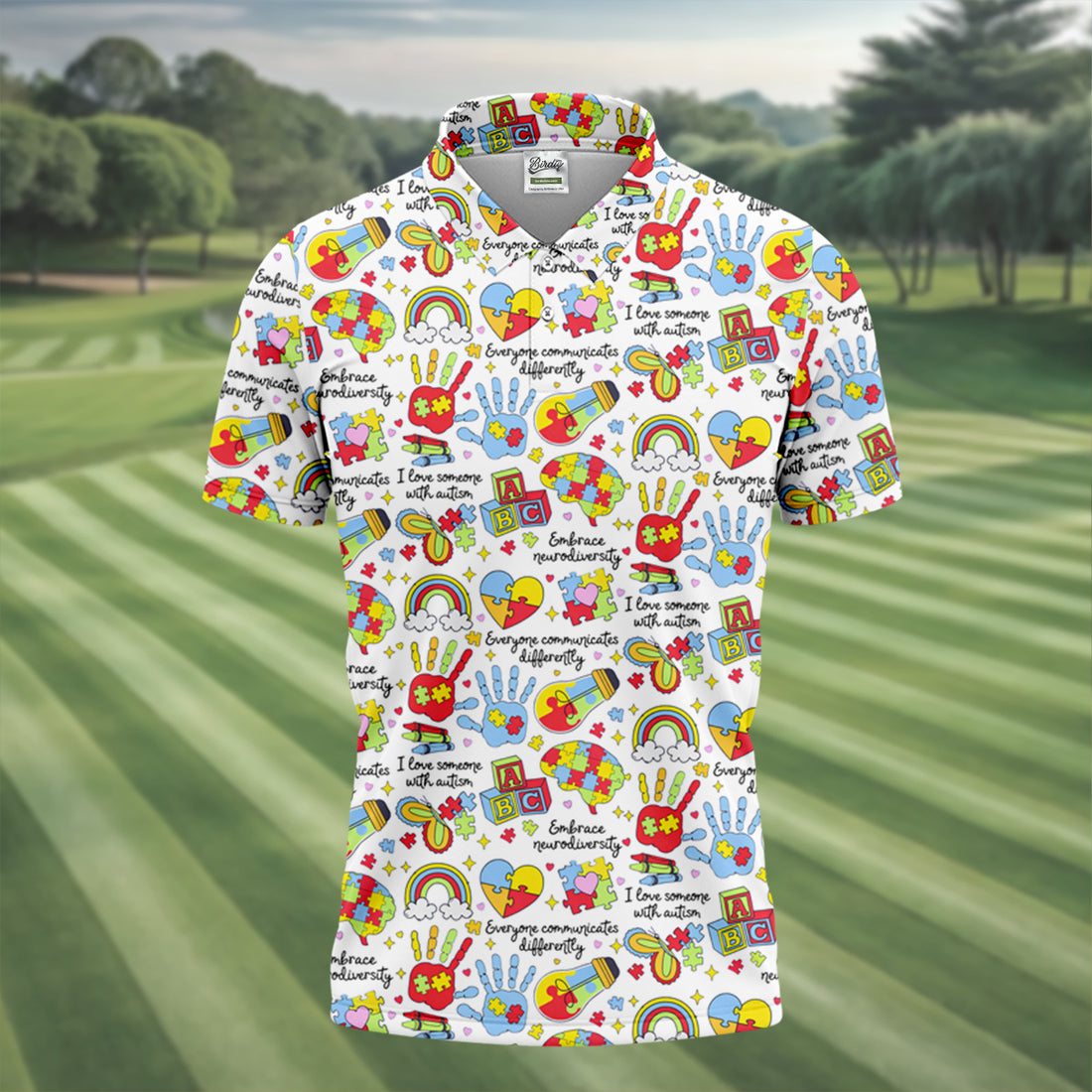 I Love Someone With Autism White Golf Shirt, Autism Awareness Color Polo Shirts For Men, Golf Shirts For Men