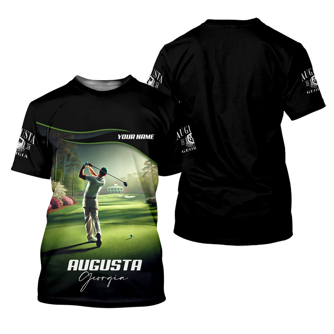 Augusta Georgia Custom Men's Golf Polo Shirt, Funny Golf Shirt, Gift For Golfers