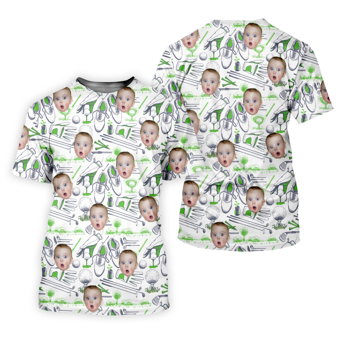 Custom Face Golf Polo Shirt, Face On Shirt, Funny Golf Shirt, Dad Golf Gift