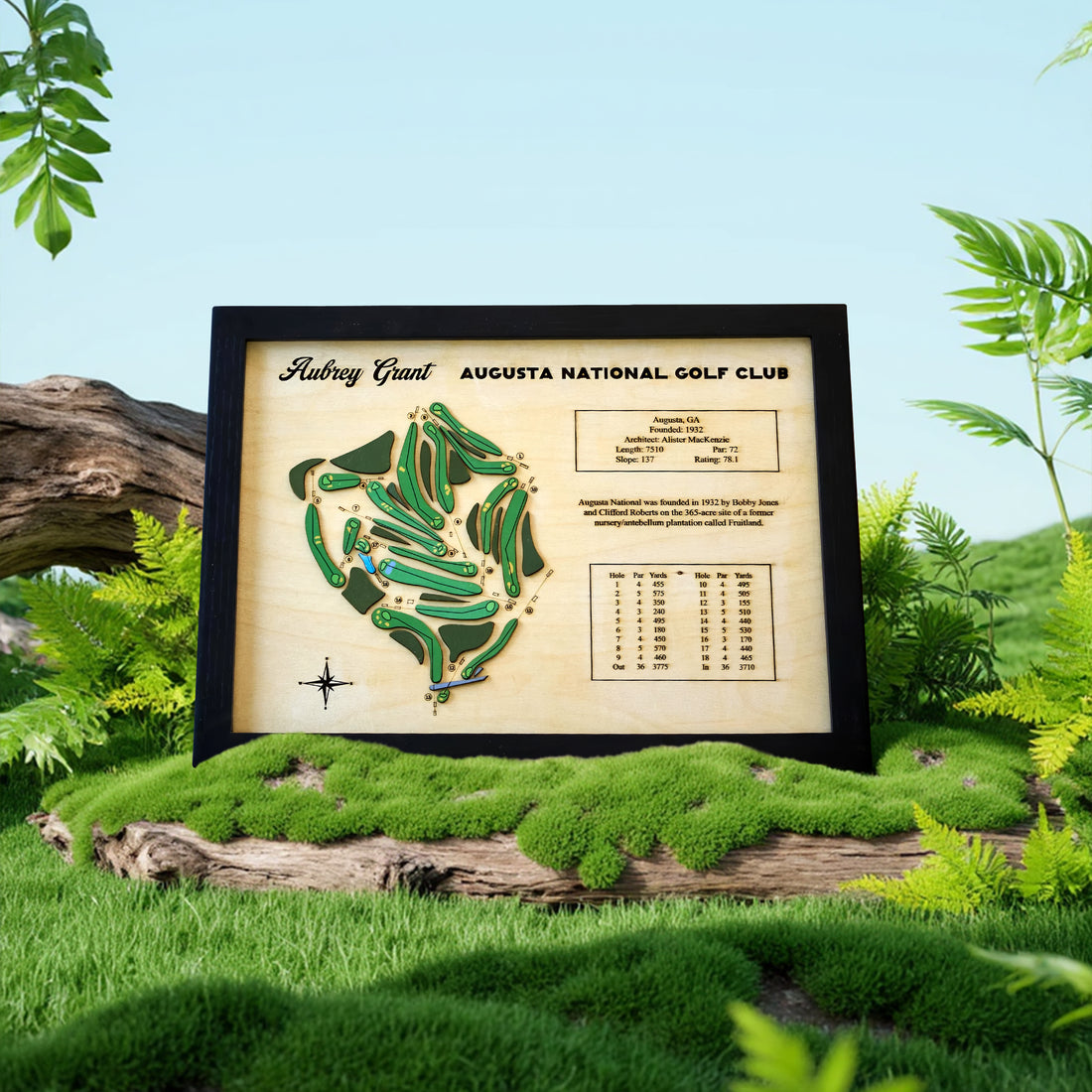 Custom Golf Course Map, Golf Wood Sign, Golf Decor, Gift For Golfer