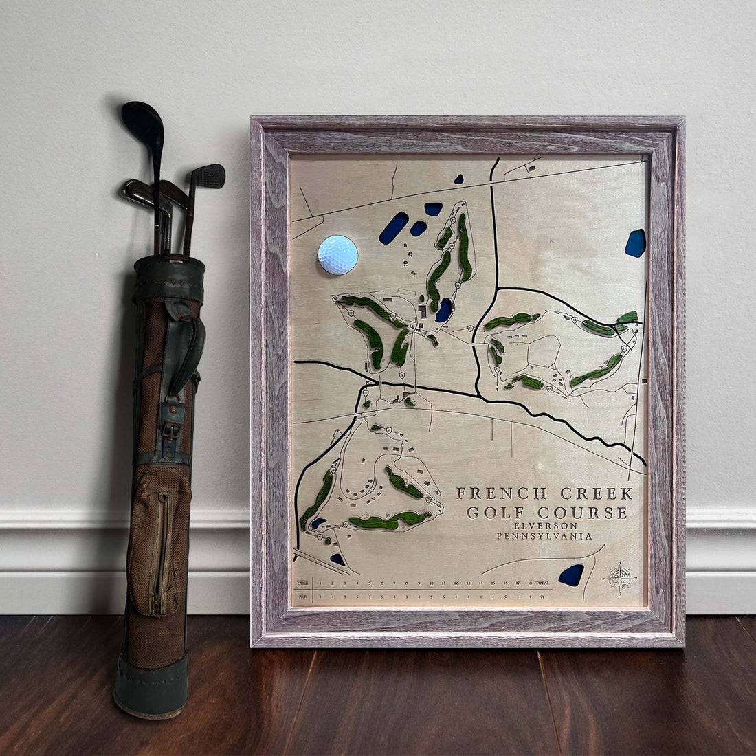 Golf Course Maps, Golf Map USA With Pin, Golf Wooden Travel Map, Gift For Golfer