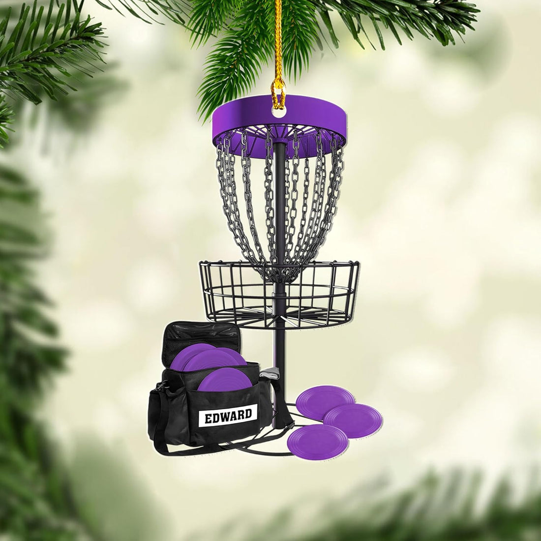 Personalized Disc Golf Ornaments, Golf Keychain, Golf Accessories, Gift For Golf Lover