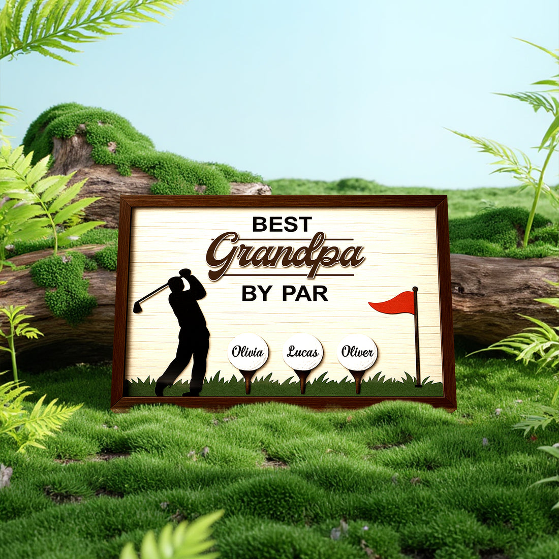 Best Grandpa by Par Custom Golf Wood Sign, Golf Wall Art, Dad Golf Gifts