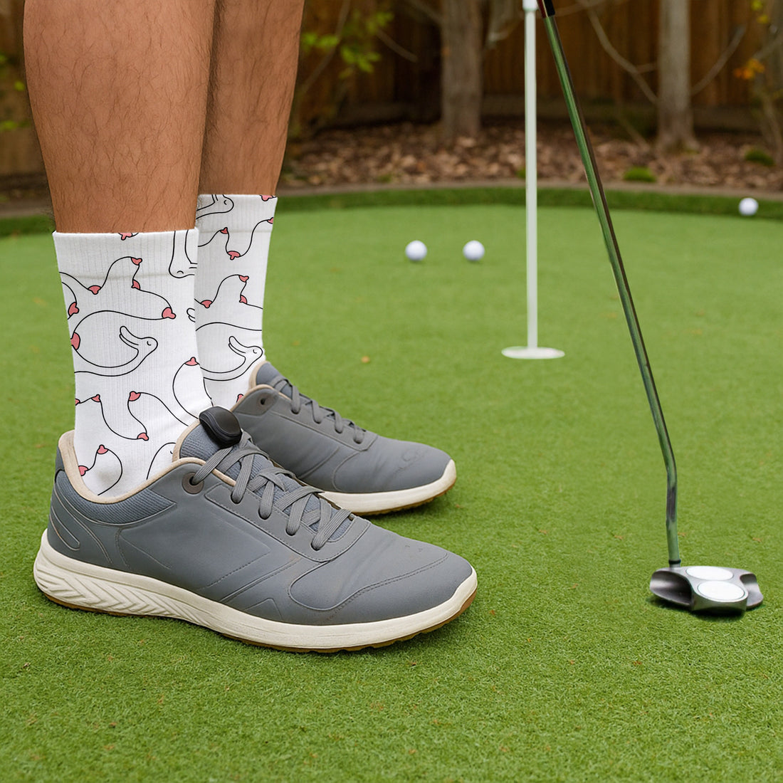 Funny Goose Graphic Golf Socks, Fun Pet Socks, Golf Socks For Men, Golf Gifts For Dad