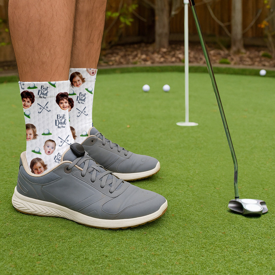 Best Dad By Par Socks, Custom Face Socks, Fun Socks For Men, Dad Golf Gift, Golf Gifts For Dad