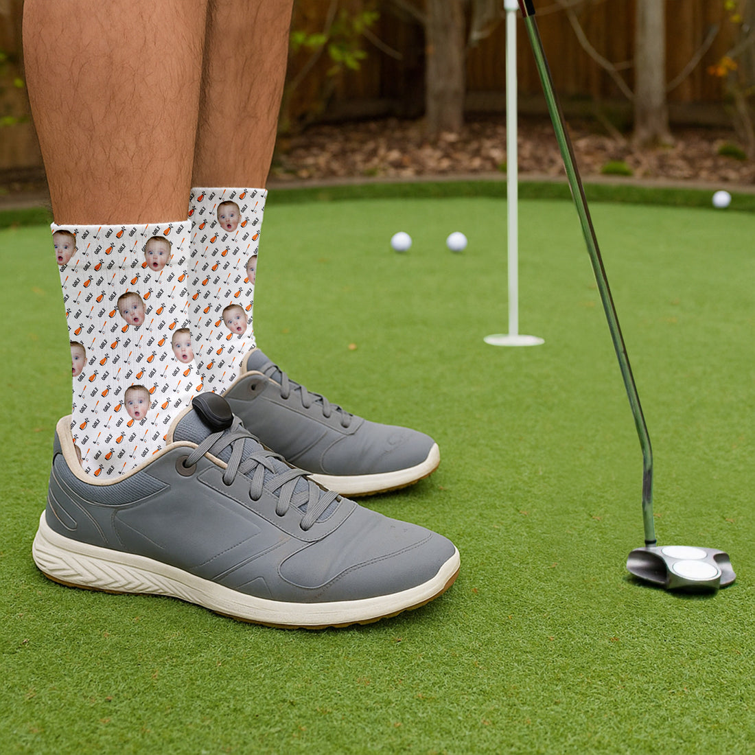 Custom Socks With Pictures, Fun Socks For Men, Christmas Golf Gift, Gifts For The Golfing Dad