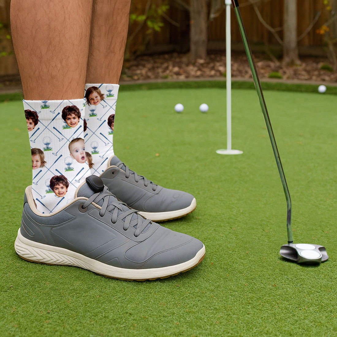 Custom Socks With Faces, Fun Socks For Men, Christmas Golf Gift, Gifts For The Golfing Dad
