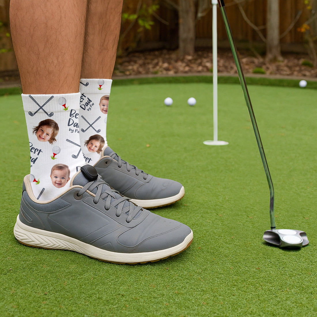 Best Dad By Par Socks,  Custom Face Socks, Funny Golf Socks, Fun Socks For Men, Christmas Golf Gift