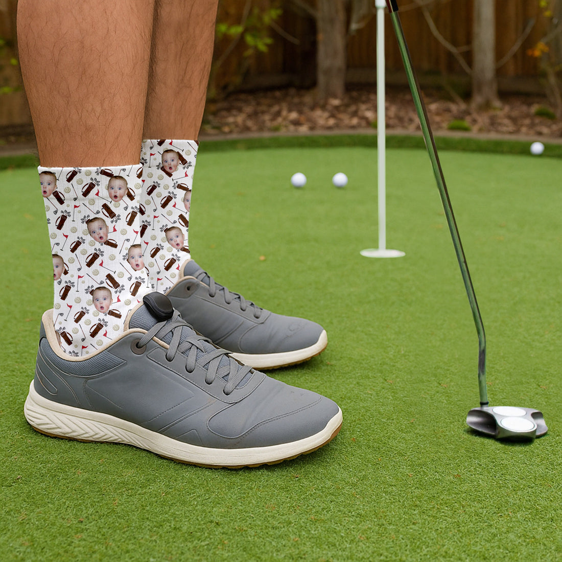 Custom Face Socks, Picture Socks For Dad, Personalized Socks With Photos, Christmas Golf Gift