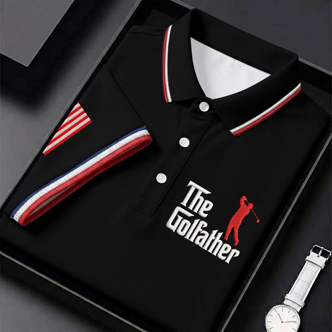 The Golfather Father's Day Golf Shirt, Men's Funny Golf Shirts, Golf Gift For Dad