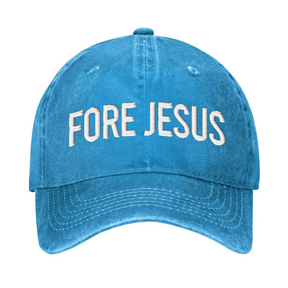 Fore Jesus White Embroidered Baseball Cap, Funny Dad Hat, Christmas Golf Gift