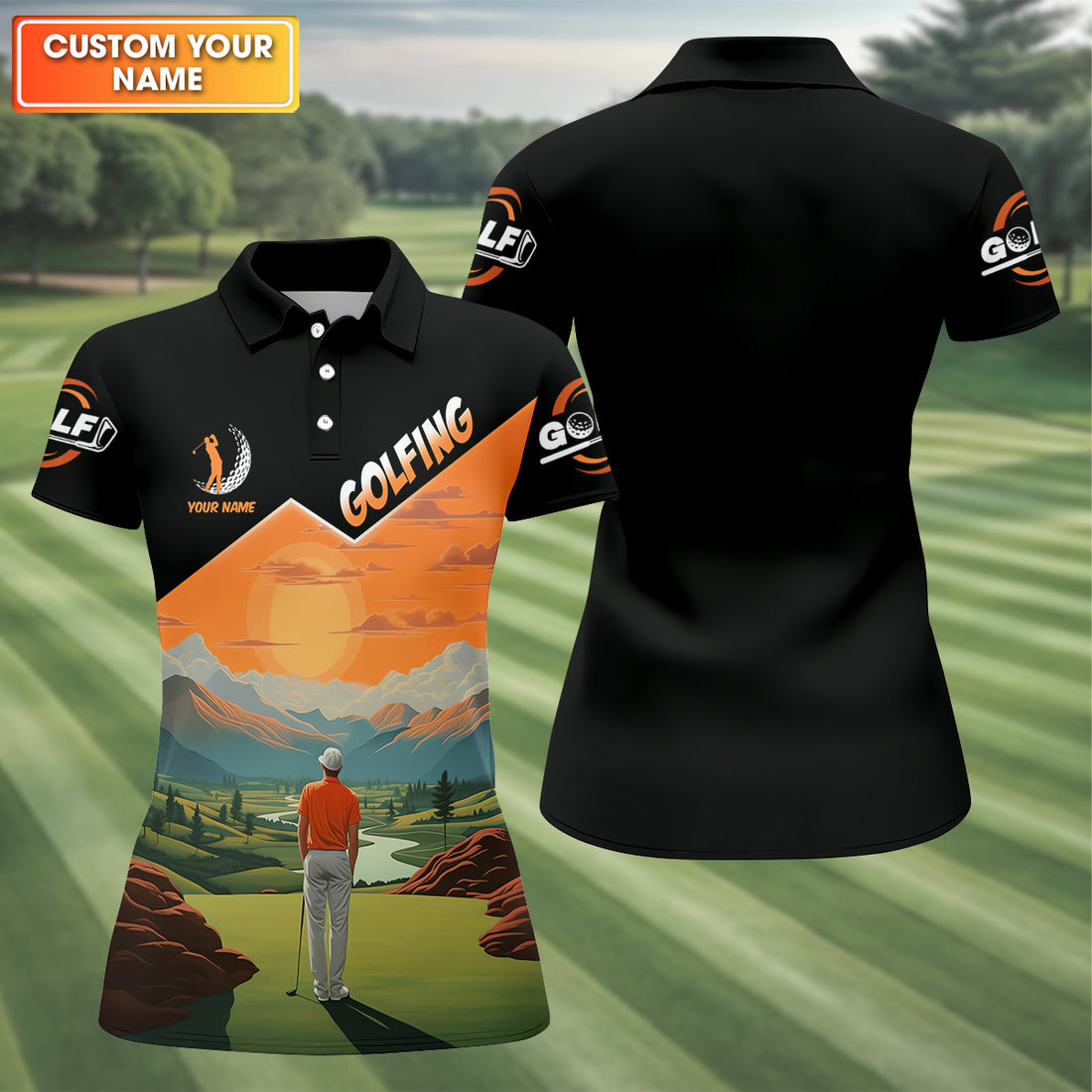 Golf At The Golden Hour Vintage Golf Shirt, Womens Golf Tops, Ladies Golf Shirts, Golfing Apparel