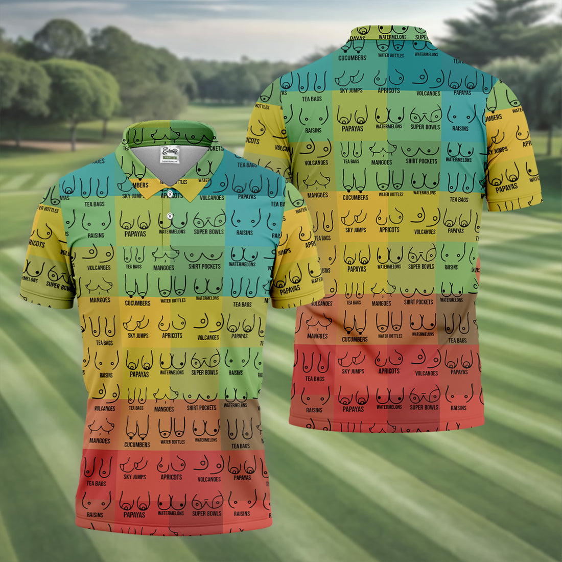 Colorful Fun Mens Golf Shirt, Golf Tops For Men, Gifts For Golf Lovers, Polo Shirts For Men, Golfing Apparel