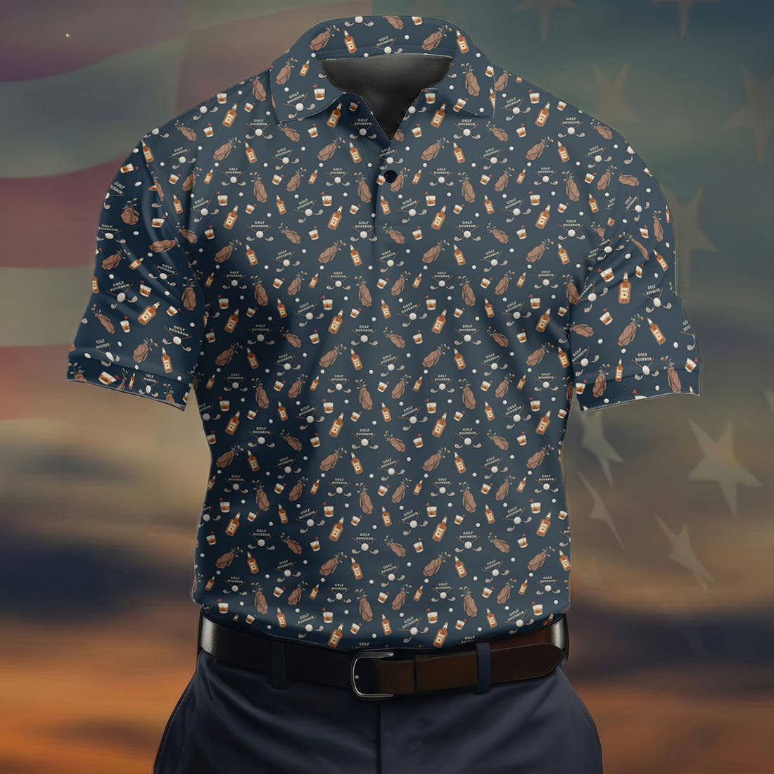 Golf Bourbon Golf Whiskey Black Golf Shirt, Golf Tops For Men, Polo Shirts For Men, Golf Shirts For Men