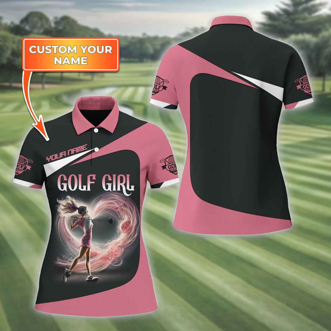 Golf Girl Custom Womens Golf Polo Shirt, Golfing Apparel, Womens Golf Gifts