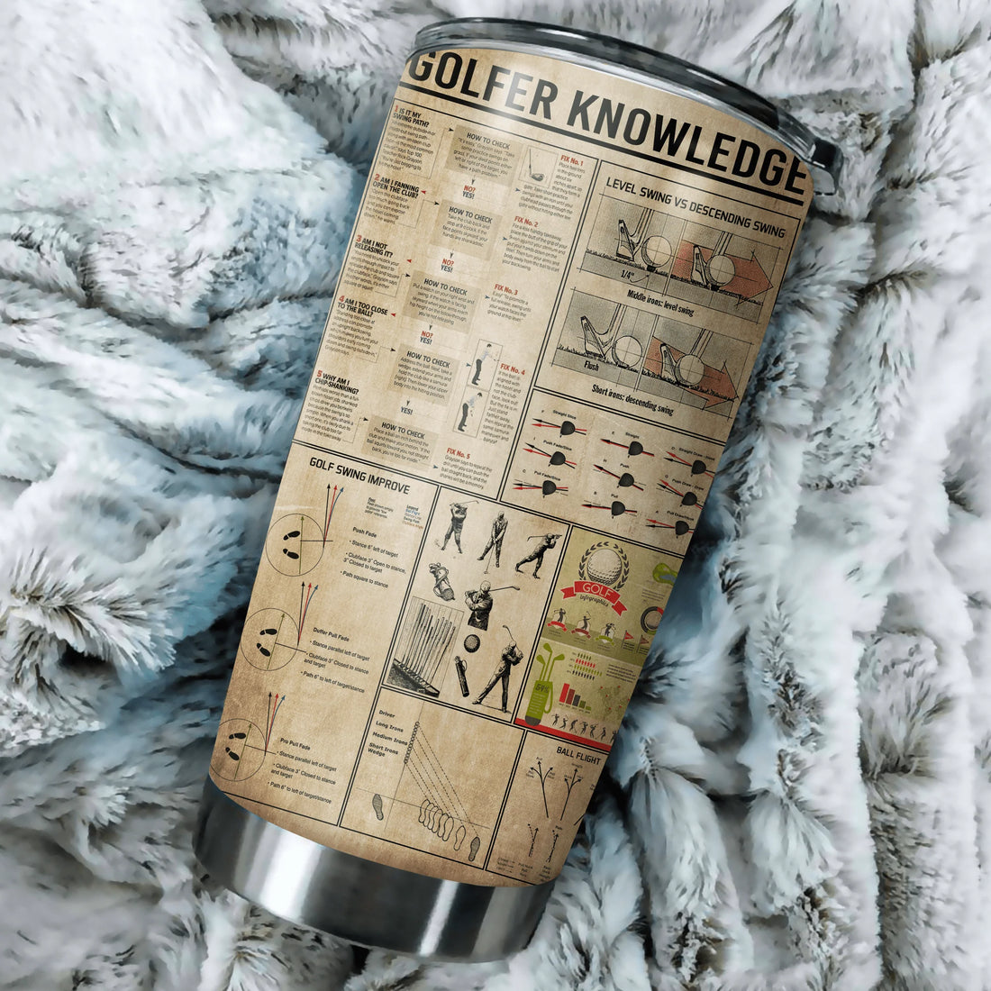 Golf Knowledge Tumbler, Gift For Golfers, Gift For Golf Lovers, Christmas Golf Gift