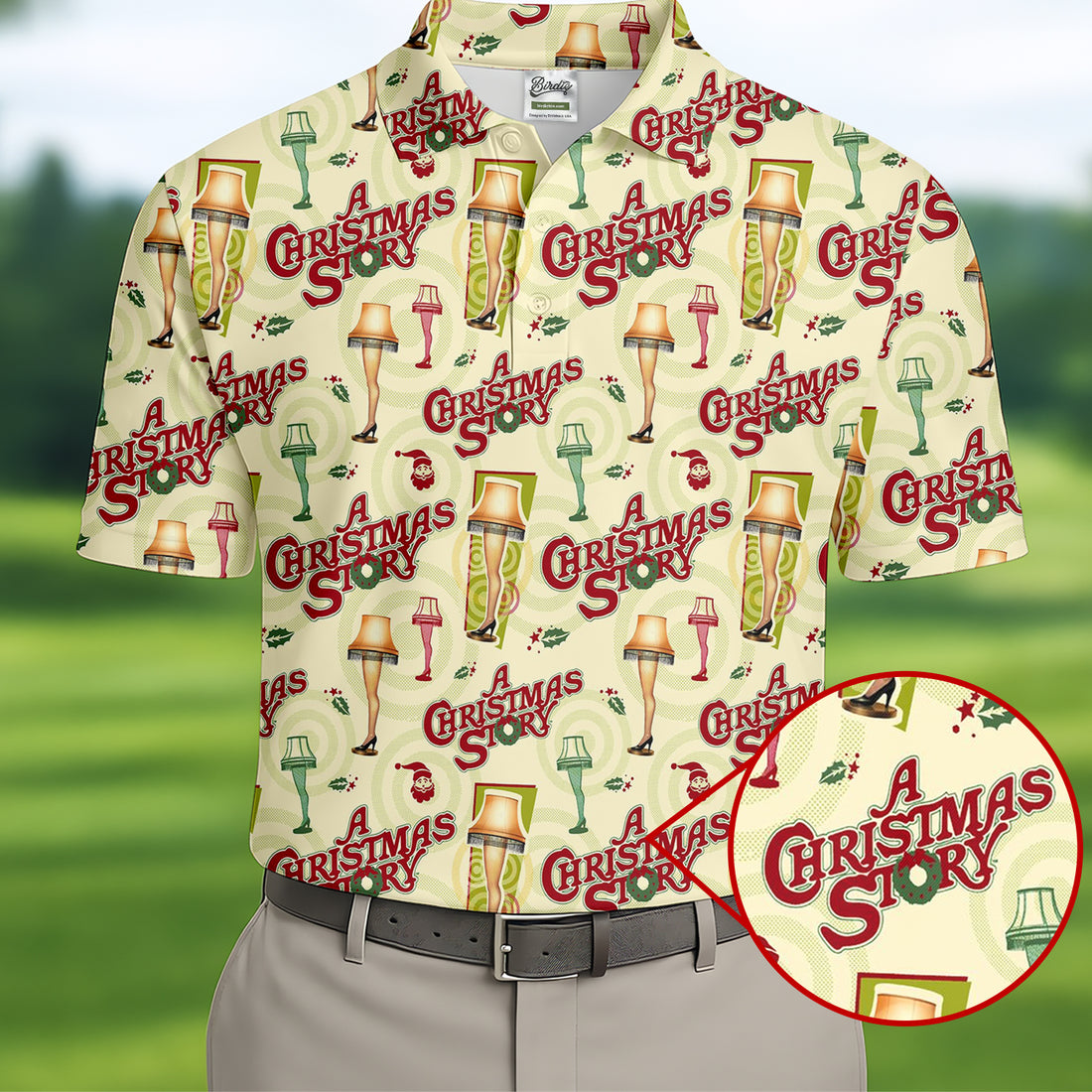 Christmas Story Leg Lamp Golf Tops For Men, Fun Golf Shirts For Men, Christmas Golf Shirt, Polo Shirts For Men