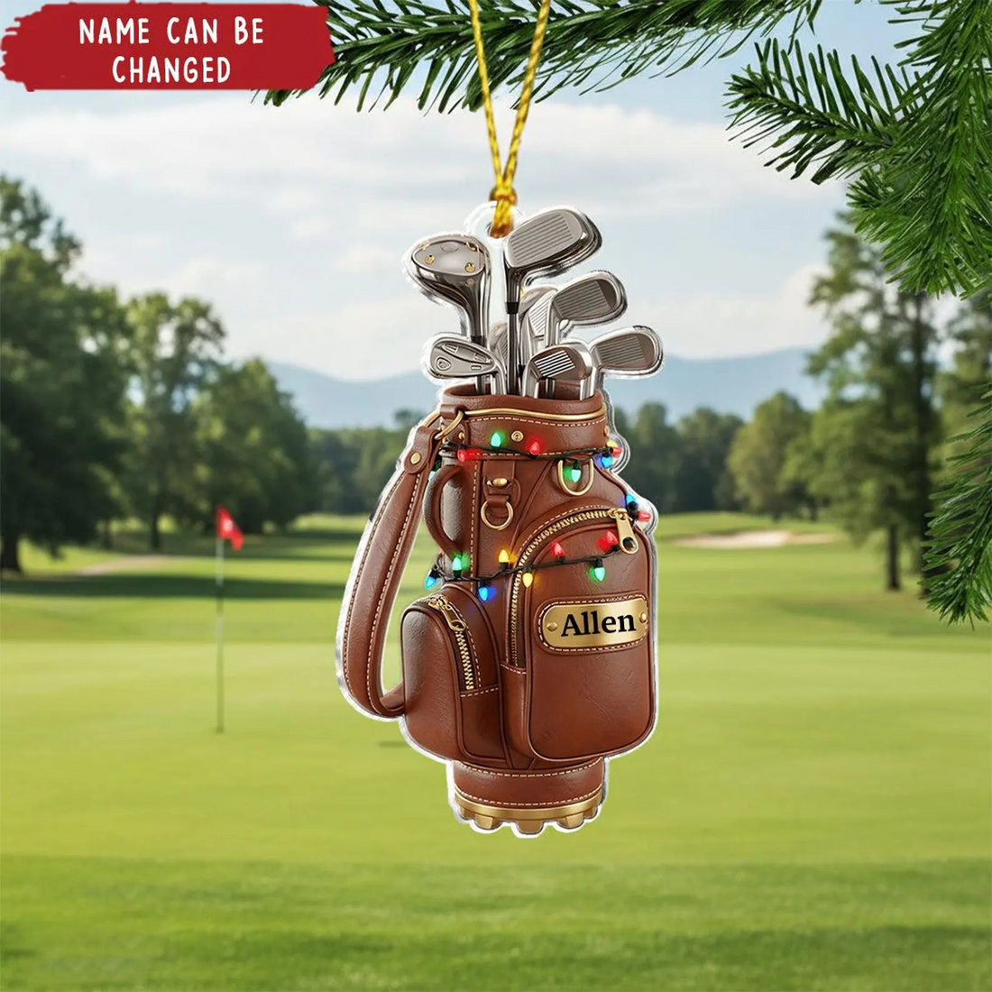 Golf Bag Christmas Ornament, Golfer Ornament, Acrylic Ornament, Golfing Ornament, Christmas Gift Ideas