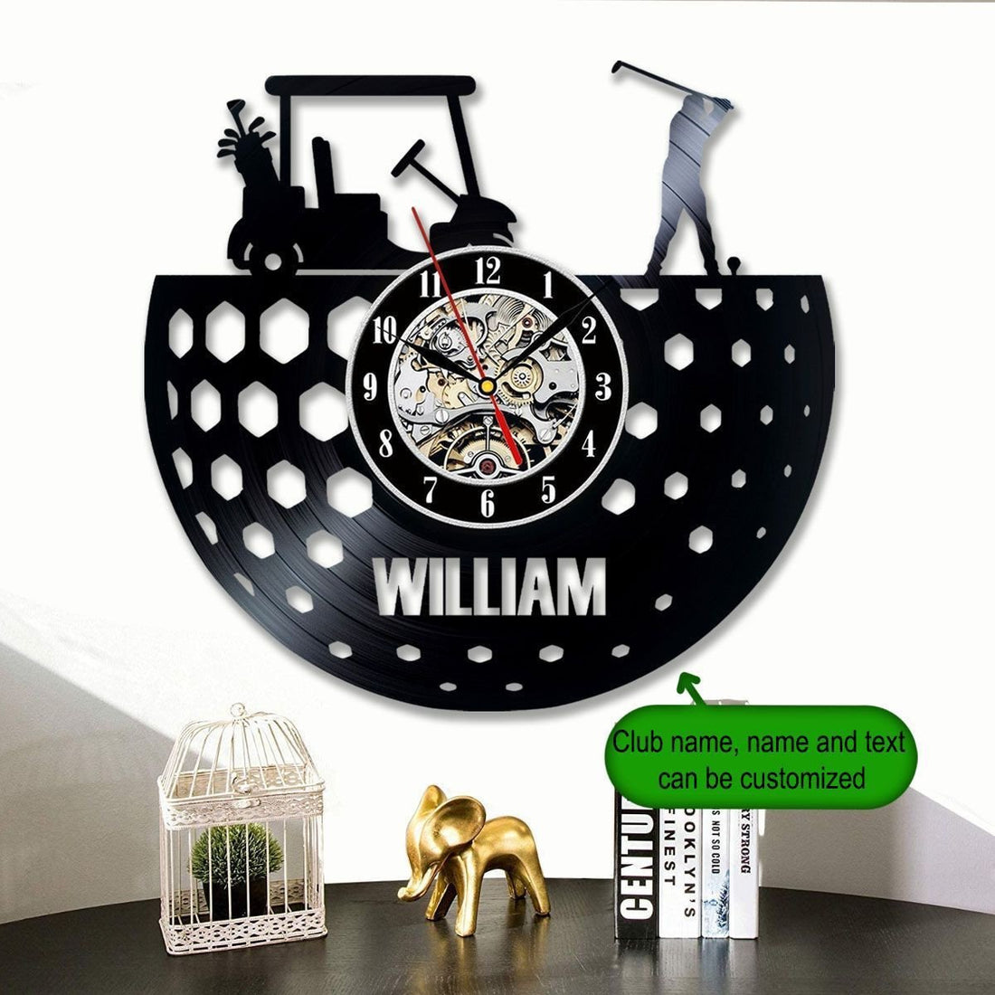 Custom Name Metal Golf Clock, Golf Wall Clock, Golf Decor, Gift For Golf Lovers