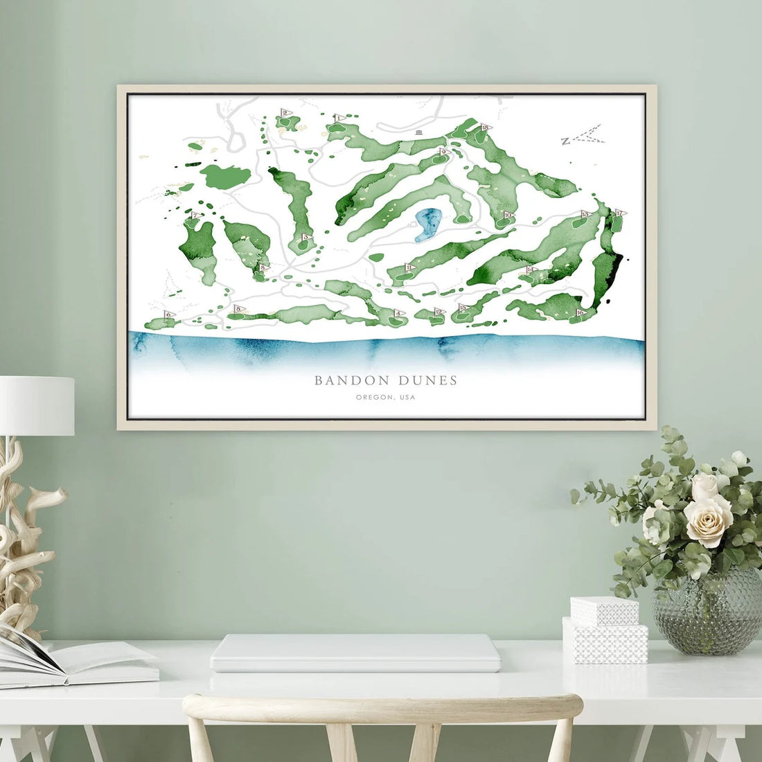 Pesonalized Golf Course Map Canvas, Golf Wall Art, Gift For Golfers