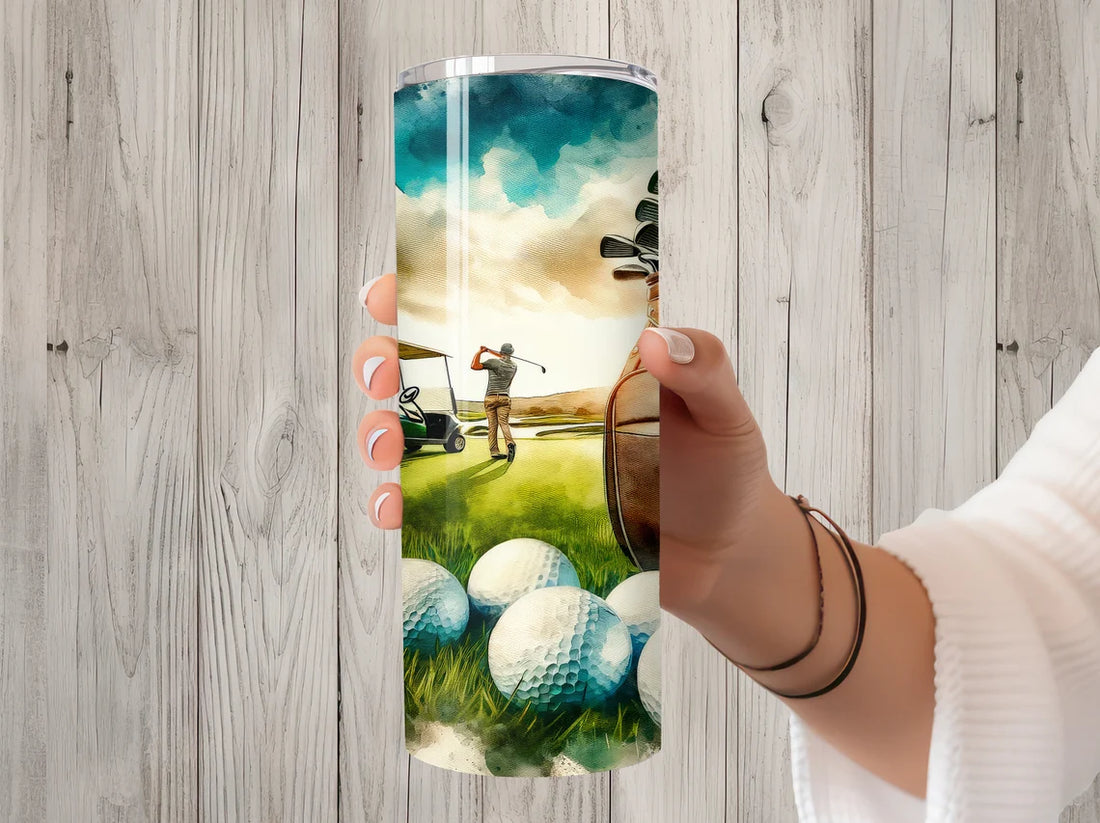 Golf Club 20oz Skinny Tumbler, Gift For Golfers, Stainless Steel Travel Mug