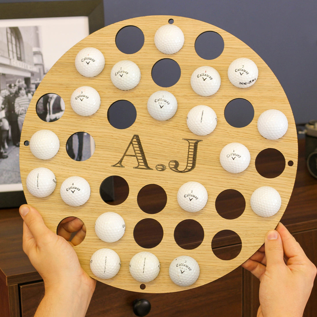 Custom Wooden Golf Ball Collector Wall Art, Golf Ball Display, Golfer Gift