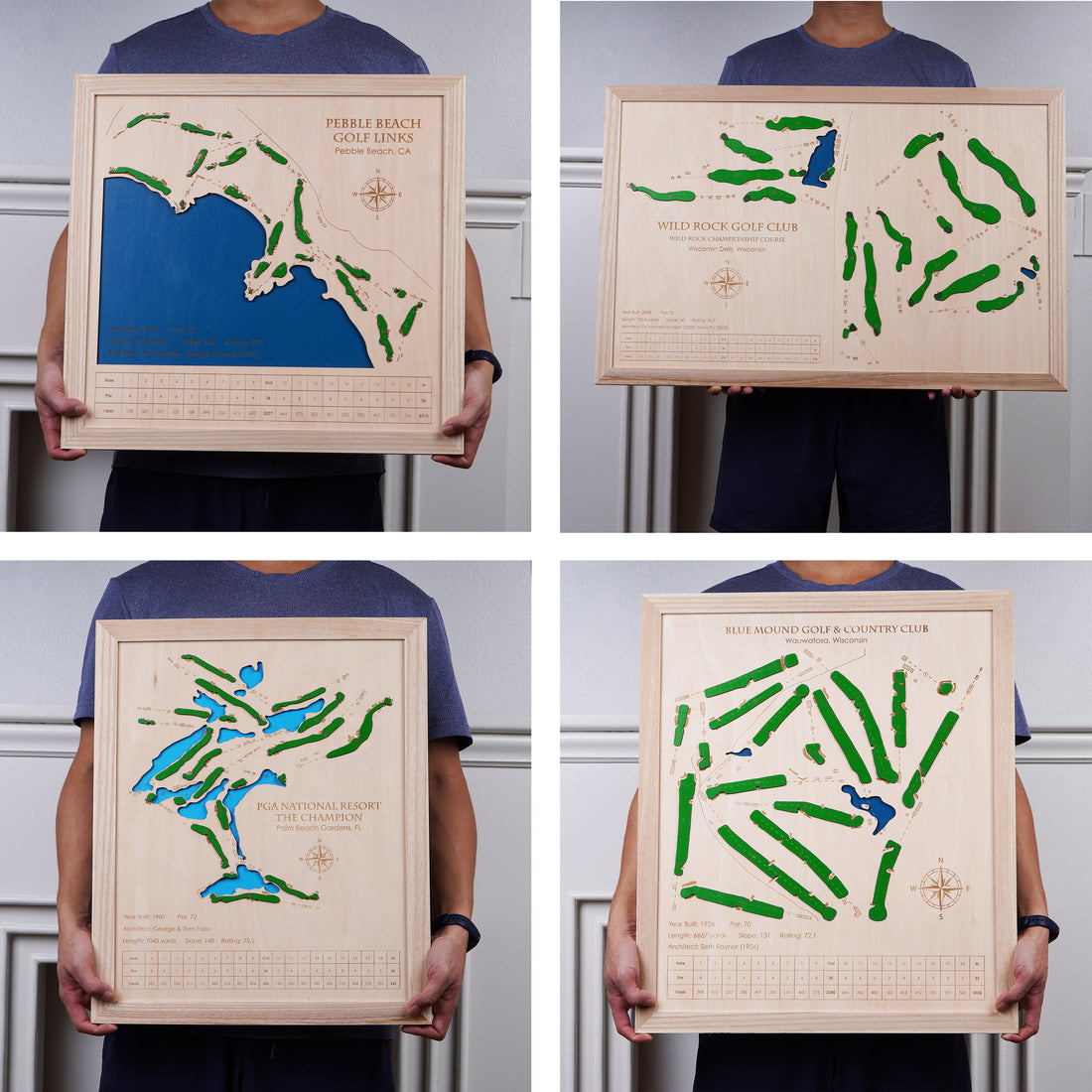 Pebble Beach Custom Golf Course Map, Golf Art, Gifts For Golf Lovers