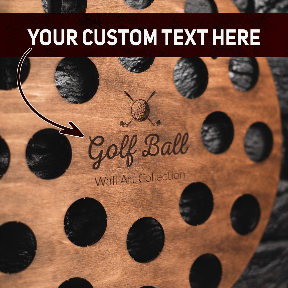 Custom Wood Golf Ball Holder Wall Art, Golf Ball Display, Golfer Gift