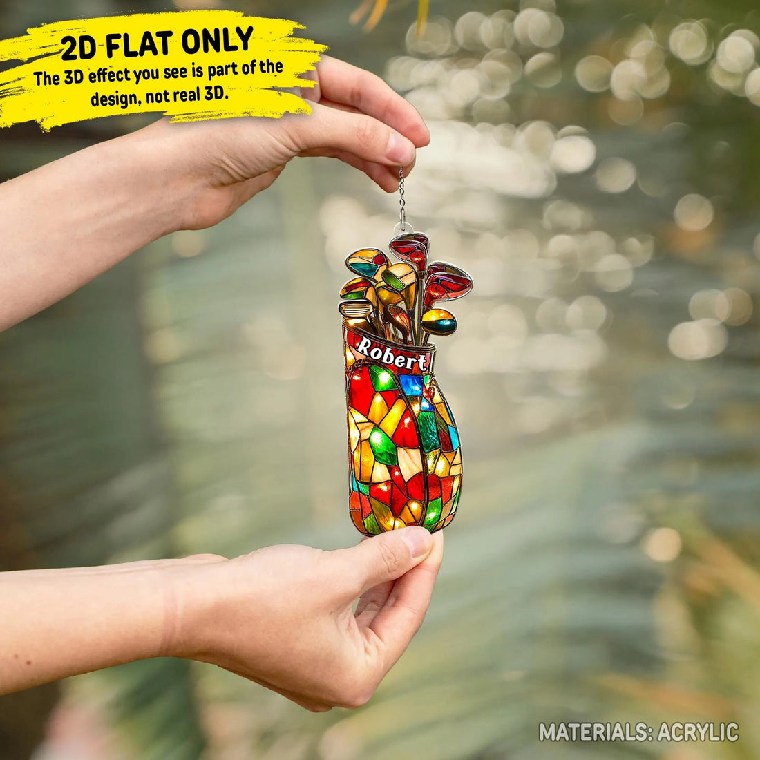 Custom Golf Bag Acrylic Ornament, Golf Keychain, Funny Golf Accessories, Gift For Golfers, Christmas Ornament