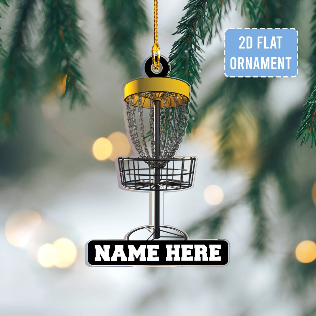 Personalized Disc Golf Ornament, Golf Christmas Ornament, Acrylic Ornament, Golf Gift Idea