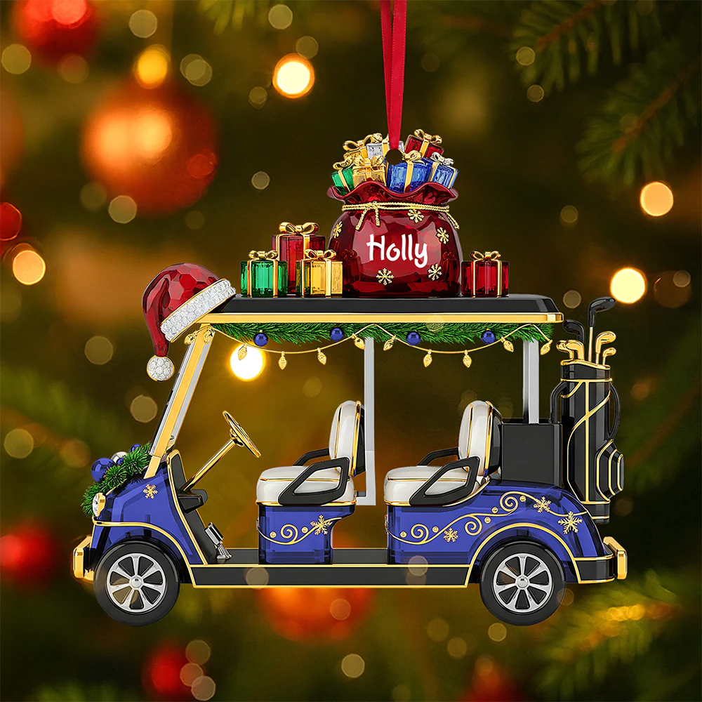 Custom Name Golf Cart Ornament, Golf Ornaments For Christmas Tree, Christmas Presents For Golfers