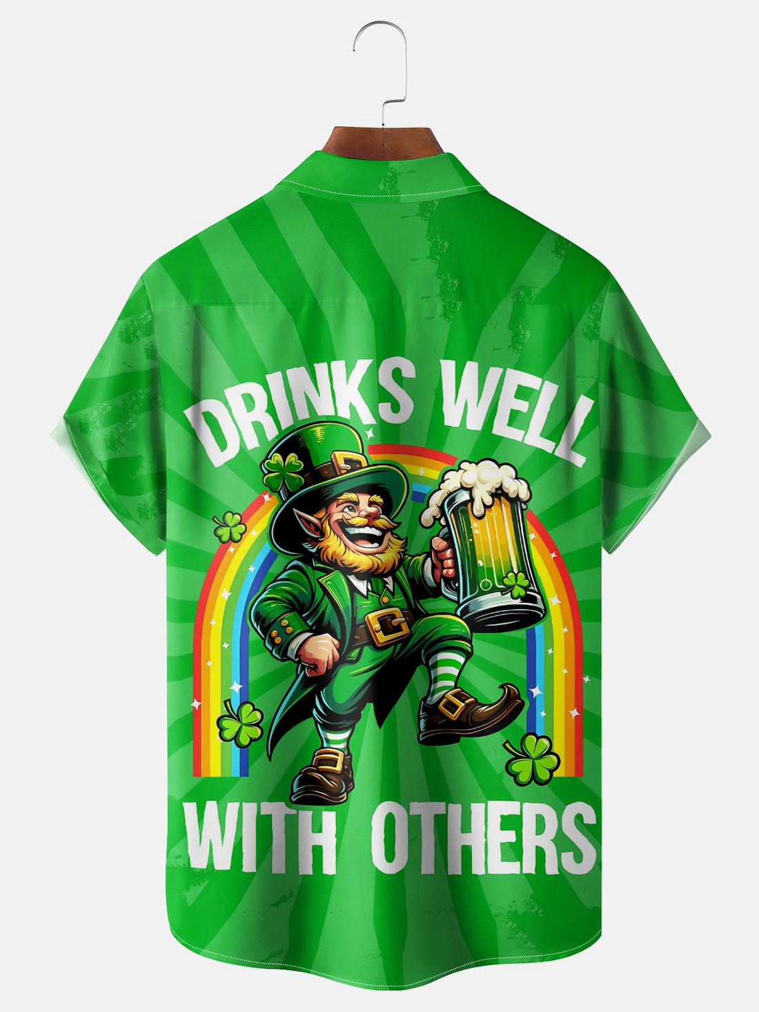 St. Patrick's Dwarf Beer Hawaiian Golf Shirt, Holiday Hawaiian Shirt, Tropical Vibe Men's Golf Shirt