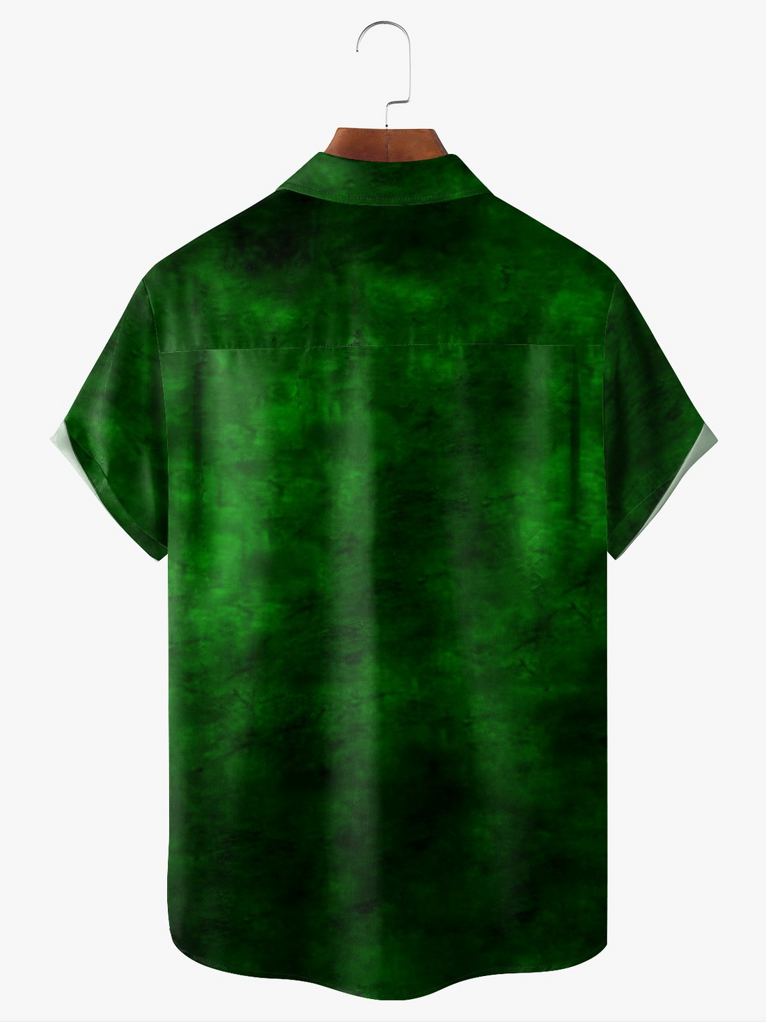 Green St. Patrick's Day Lucky Clover America Flag Print Hawaiian Golf Shirt, Tropical Vibe Men's Golf Shirt