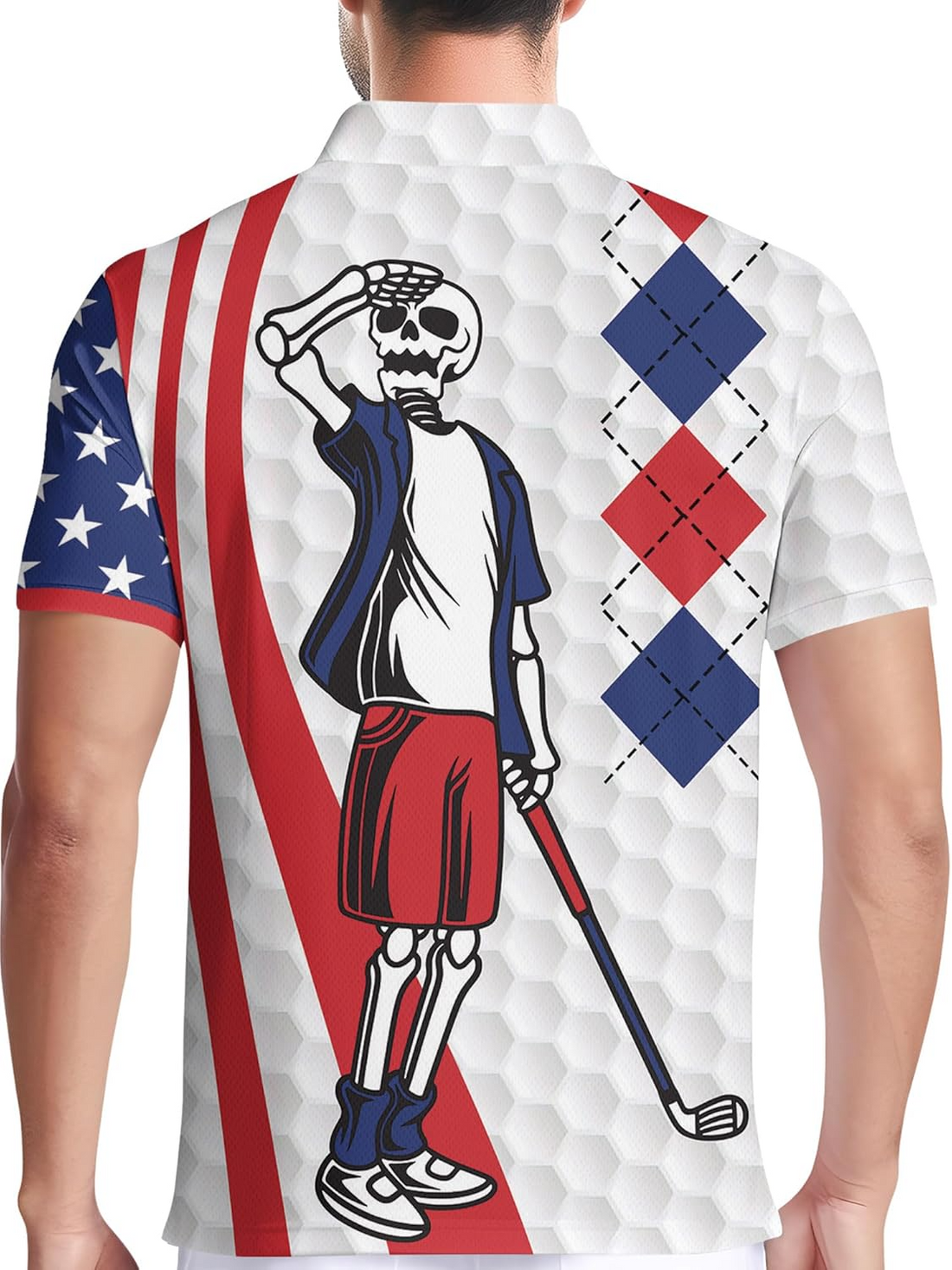 Funny Swing Polo Shirt American Flag Shirt Patriotic Golf Polo Shirts, Golf Gift For Men, Golf Shirts For Men