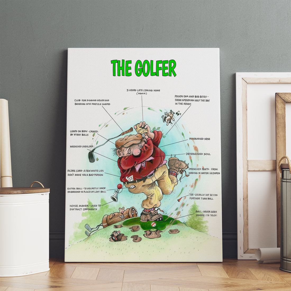 The Golfer Canvas, Golf Canvas Wall Art, Gifts For Golf Lovers, Golf Decor