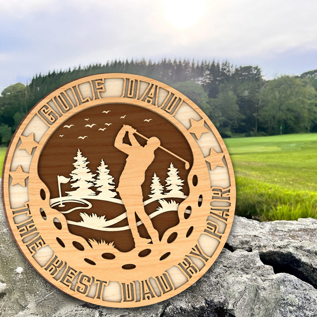 Custom The Best Dad By Par Golf Wood Sign, Gift For Golfers, golf gifts for men