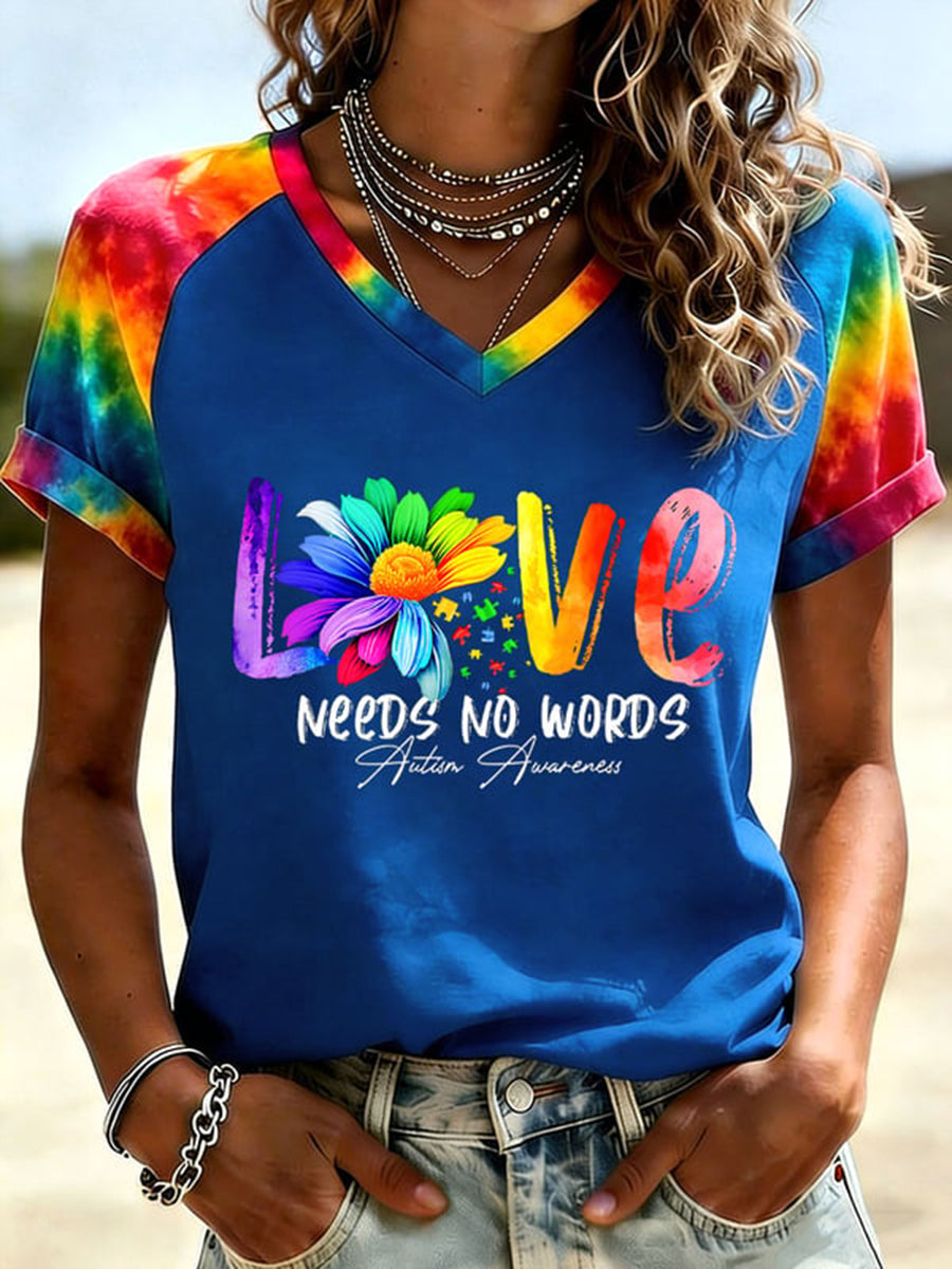 Women's Autism Acceptance V-Neck t-shirt, Autism Awareness Shirt, Autistic Gifts For Adults